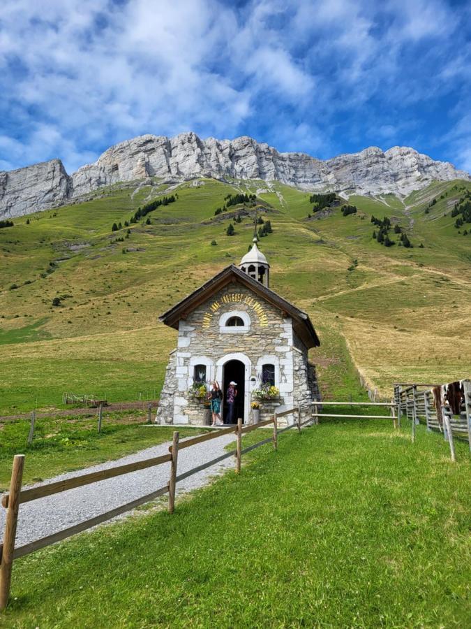 Appartement Cosy Face Aux Aravis Льо Гран-Борнан Екстериор снимка